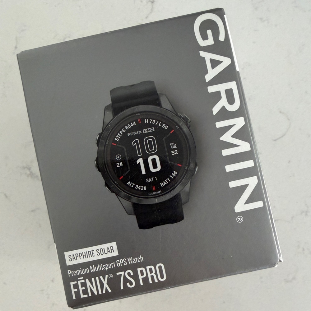 Garmin Fenix 7S Pro with Black Band